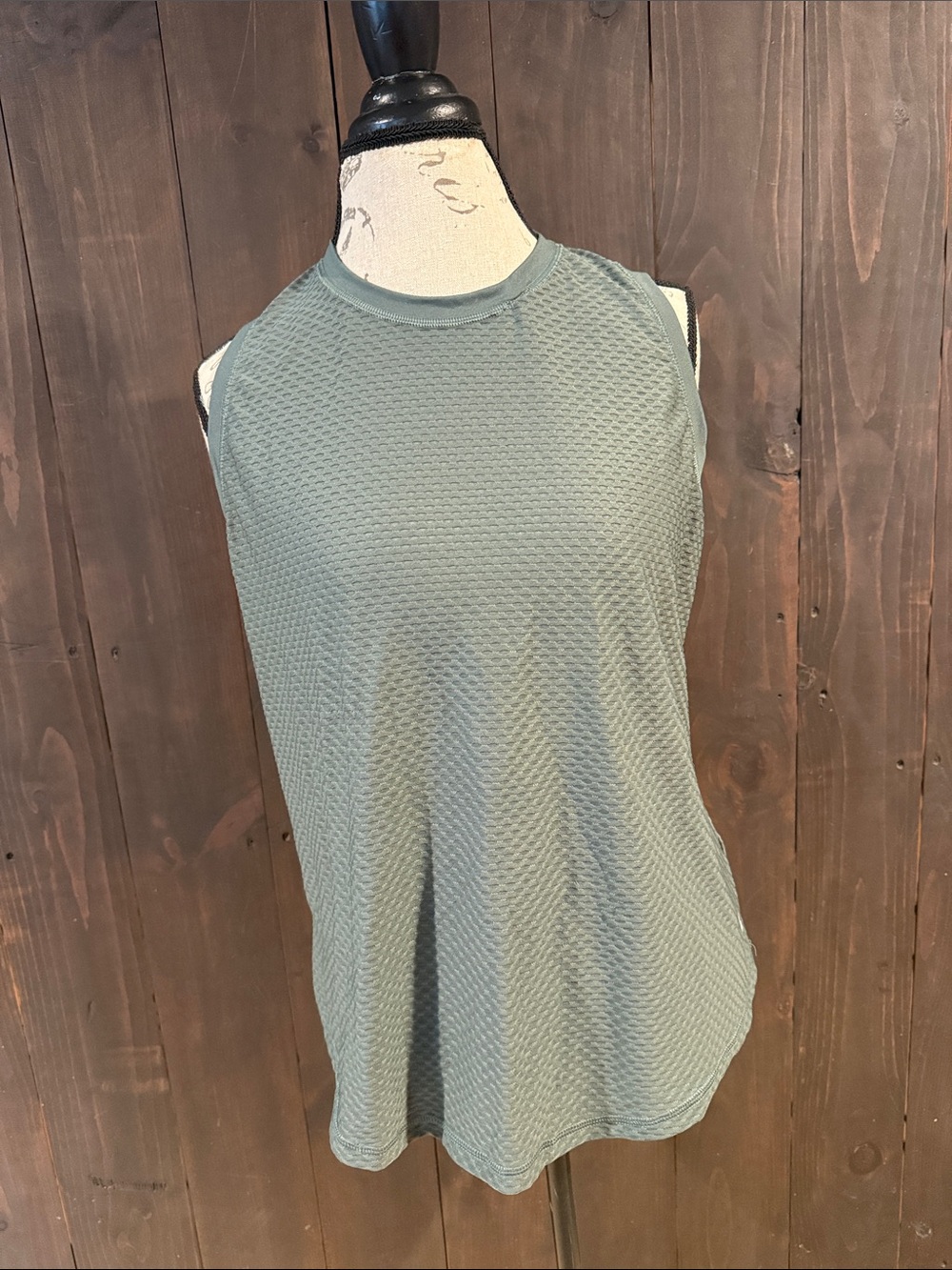 Textured Light Sage Sleeveless Tank Top - Women